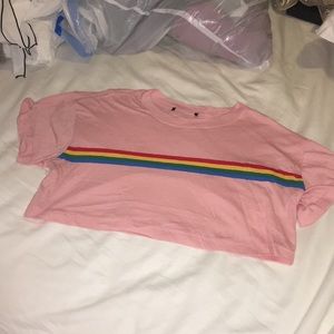 never worn pink crop top